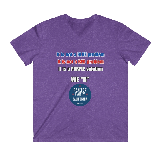 Unisex Softstyle V-neck T-Shirt – heather purple- It is not a BLUE problem... (PURPS PURPM PURPL PURPXL)