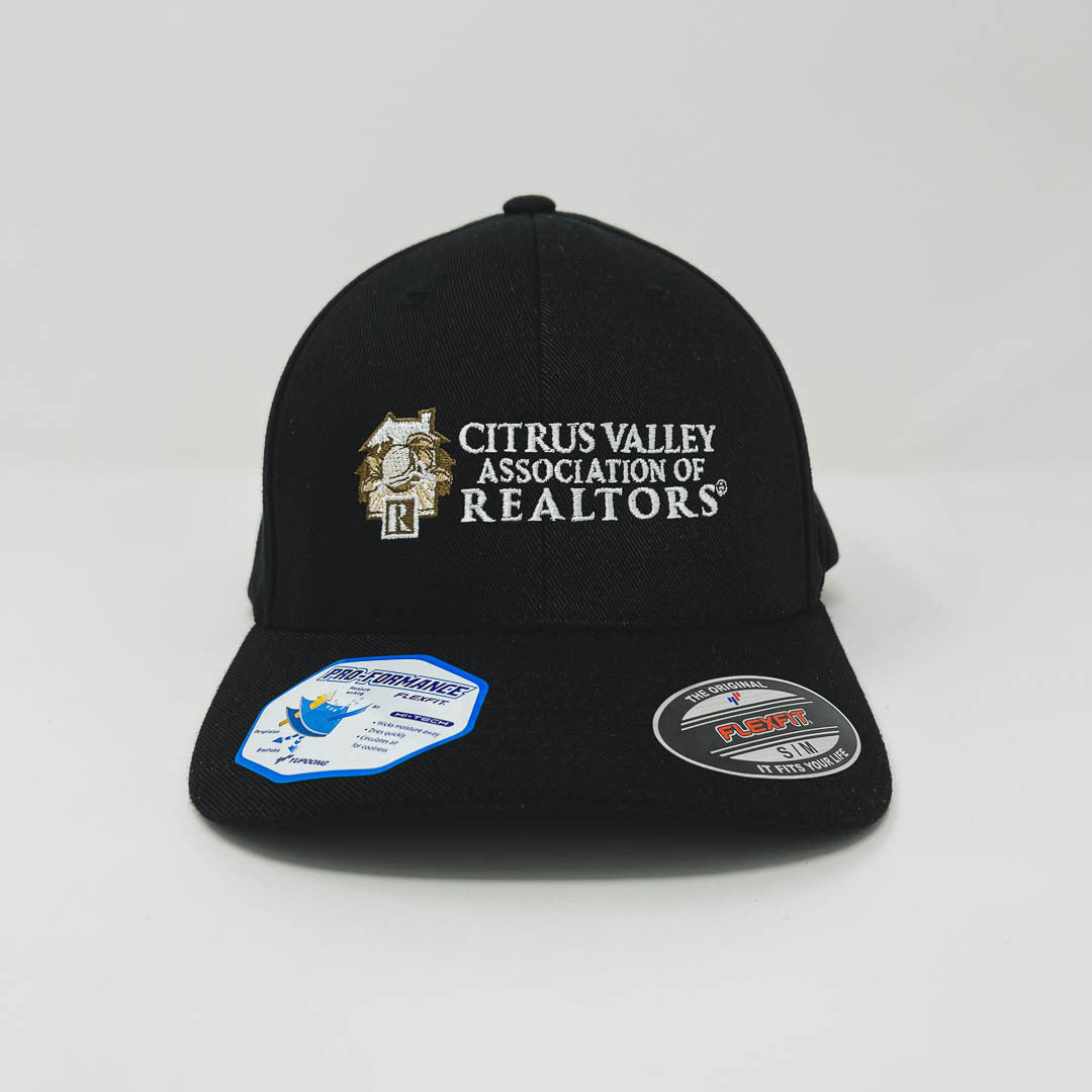 Hat Citrus Valley Association of Realtors (CVAR)- Logo Branded Black Cap All Fabric (CMHAT)
