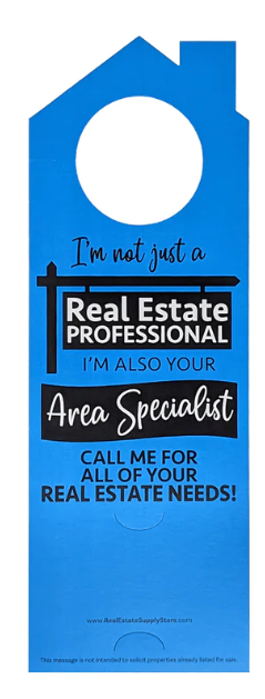 Marketing Door Hanger plastic 10" tall by 3.5" wide (DOROH DORCS DORAB DORAR DORAY)