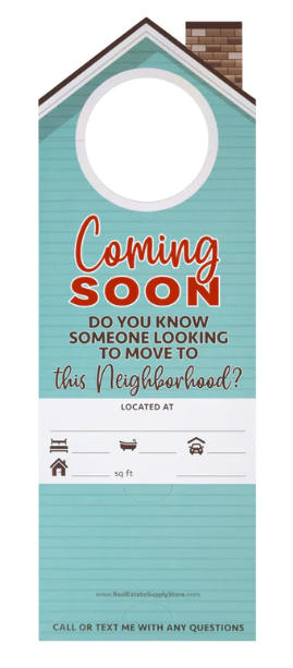 Marketing Door Hanger plastic 10" tall by 3.5" wide (DOROH DORCS DORAB DORAR DORAY)