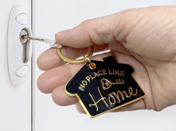 Enamel Metal Key Ring- No Place Like Home (HOMEB)