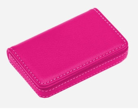 Business Card Holder- Leather Assorted Colors ( MCHBK MCHT MCHBR MCHHP MCHPK)