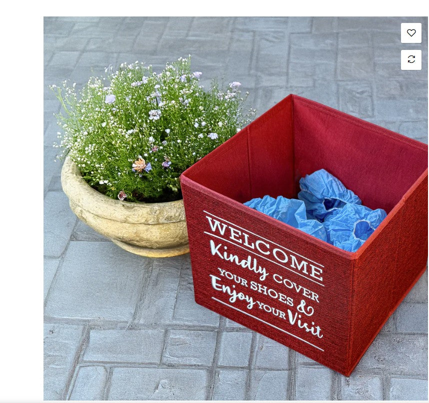 Shoe Cover Bin- Premium Linen Look- Foldable (SBINB SBINR SBINN)