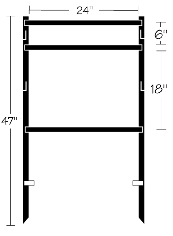 Single Metal Stake Frame- Holds 24"Large Rider and 18"H x 24"W Sign (SFRBLK)