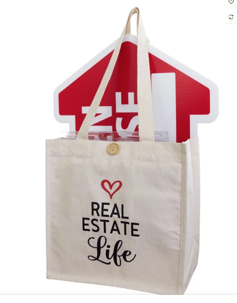 Canvas Tote- "Real Estate Life" (LRELT)