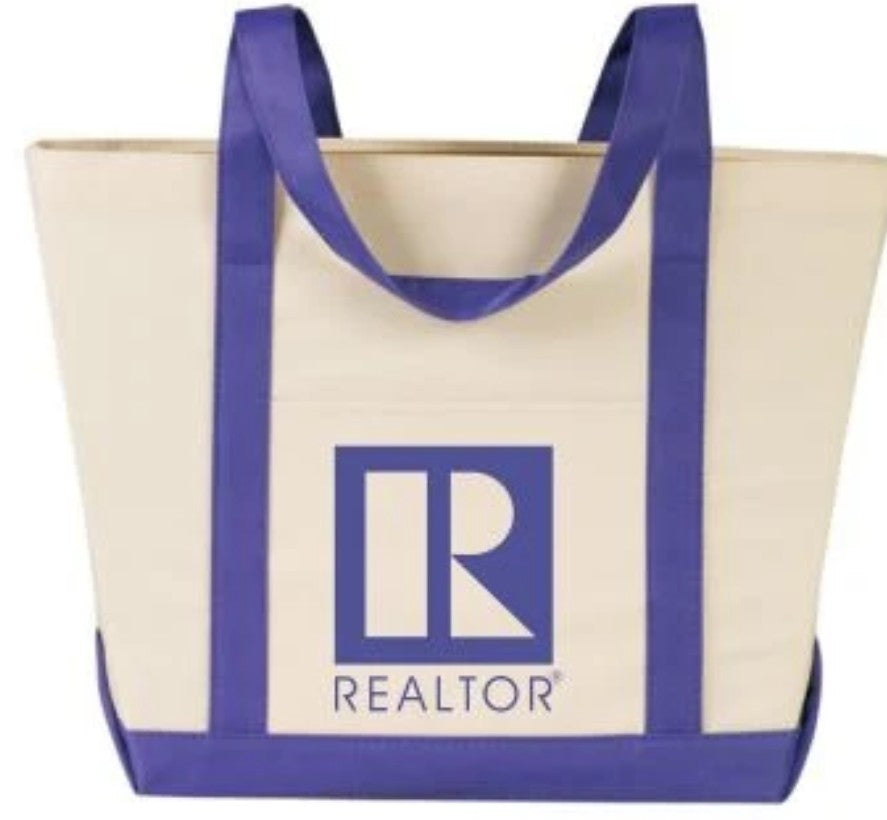 Canvas Tote with Realtor Logo Assorted Colors ( TOTEB TOTEP)