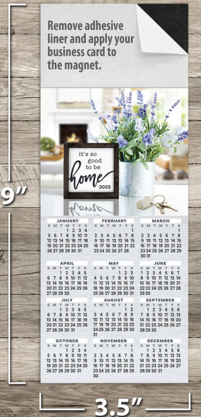 Calendar 2025 Year-at-a-Glance Calendar with Business Card Magnet -10 per pack (CC901 CC903)