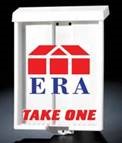 Outdoor Flyer Brochure Box ERA logo accommodates 75 sheets of 8 1/2"x11" flyers This item will strap around most yard posts with the cable tie or screw directly onto the post (OBBER)