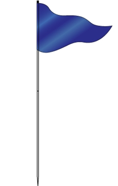 Flag Steel Pole 72" Solid Blue-Mariner Blue (FLSBS)