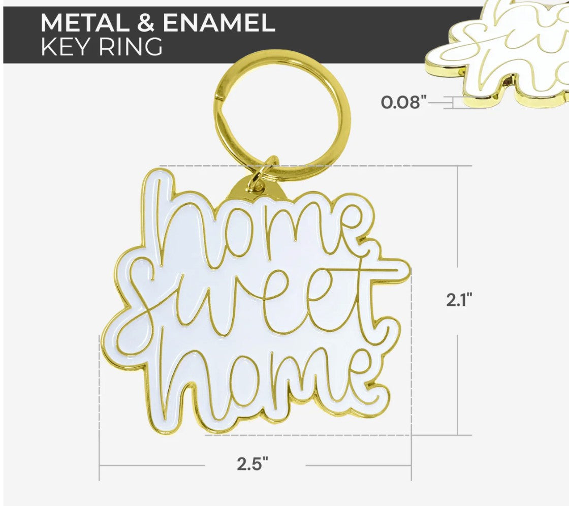 Enamel Metal Key Ring- Home Sweet Home (KHSHG)