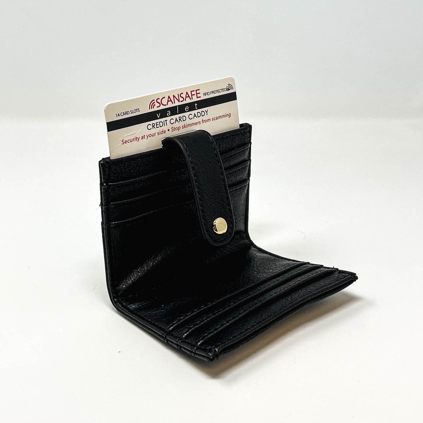 Wallet ScanSafe Card Case Guard Against Identity Theft Soft Case 12 Slot with Top Opening Slots Credit Card Caddy Assorted Colors (SCLG SCLB SCLBLK)