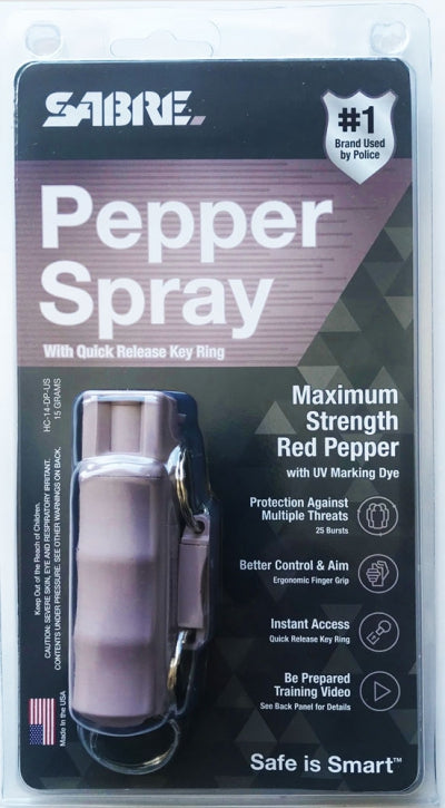 Pepper Spray Clip-On Assorted Colors (PSBLK PSPNK PTEAL PSLAV)