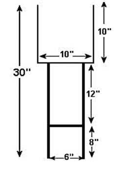 SILVER-HEAVY DUTY SILVER METAL 30" Sign Wire Stand-30" Step Stake Frame 30" -10" x 30" (SWIRS)