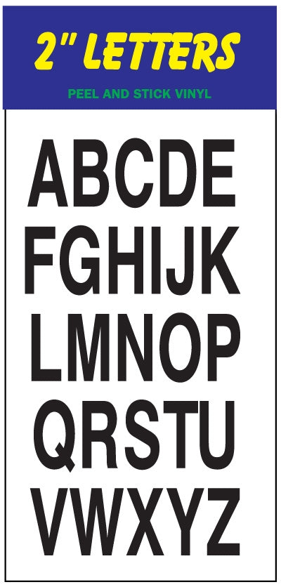 Vinyl 2 Inch Letter Decal/ Sticker Assorted Colors (VS2LR VS2LB)