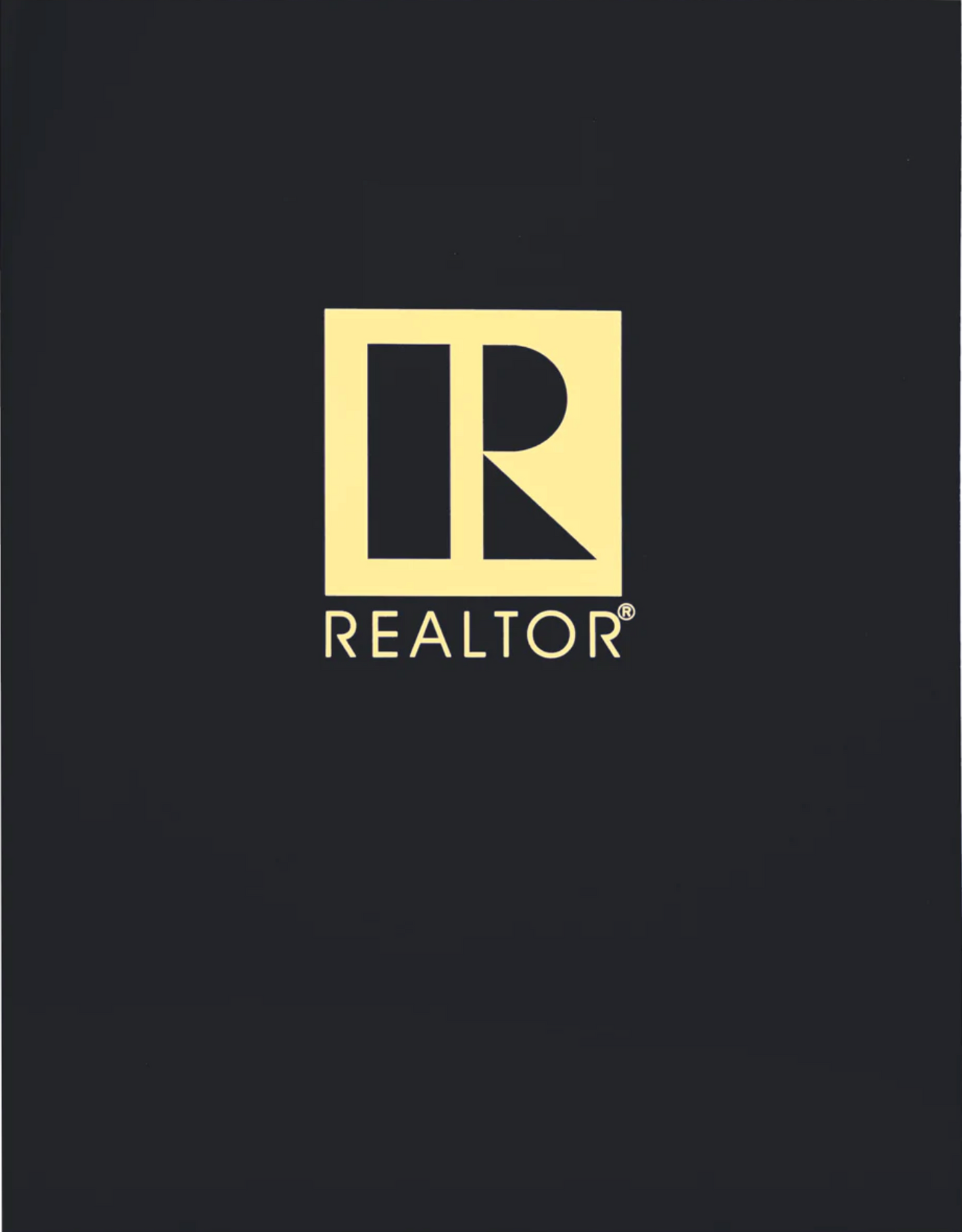 Document Folder Glossy Black Realtor Logo 2 Inside Pockets 1 business Card Holder Slot Letter Size 9"x 12" (DFBLK))