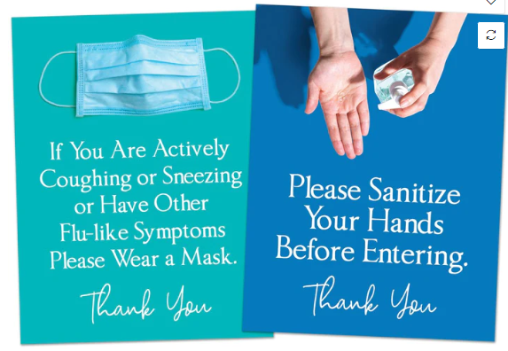 Door Sign can be hung on the door Double sided plastic 8 1/2 " x 11" Assorted (FMHS OHIPS)