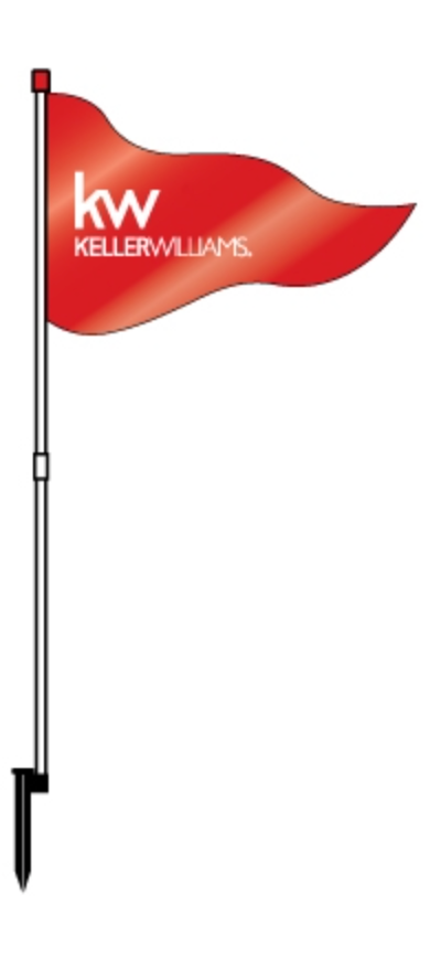 Flag PVC Pennant Flag 67" One Color Flag Red with Office Logo Keller Williams (F2KW)