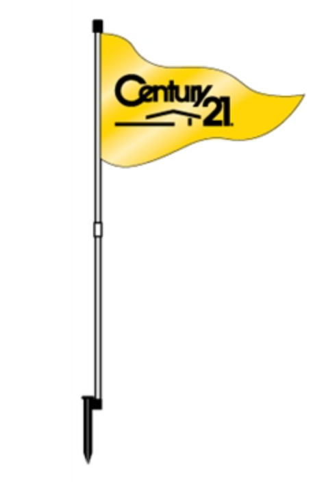 Flag PVC Pennant Flag 67" One Color Flag with Office Logo Century 21 Tan with Dark Gray Letters or Gold with Black Letters (F2C21 FTC21)