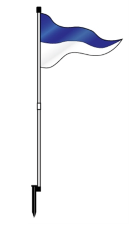 Flag PVC Pennant Flag 67" Two Panel Flag Blue Top White Bottom (FL2BL)