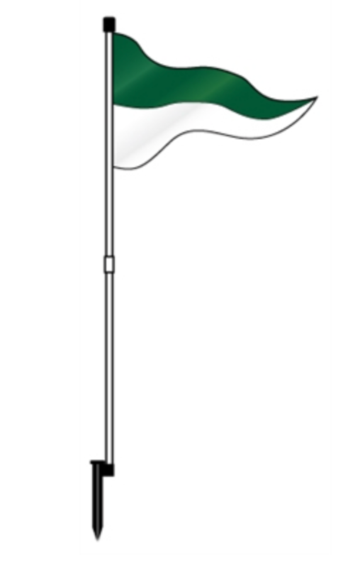 Flag PVC Pennant Flag 67" Two Panel Flag Forest Green Top White Bottom (FL2FO)
