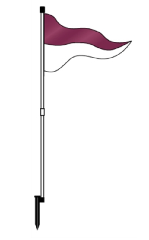 Flag PVC Pennant Flag 67" Two Panel Flag Maroon Top White Bottom (FL2MW)