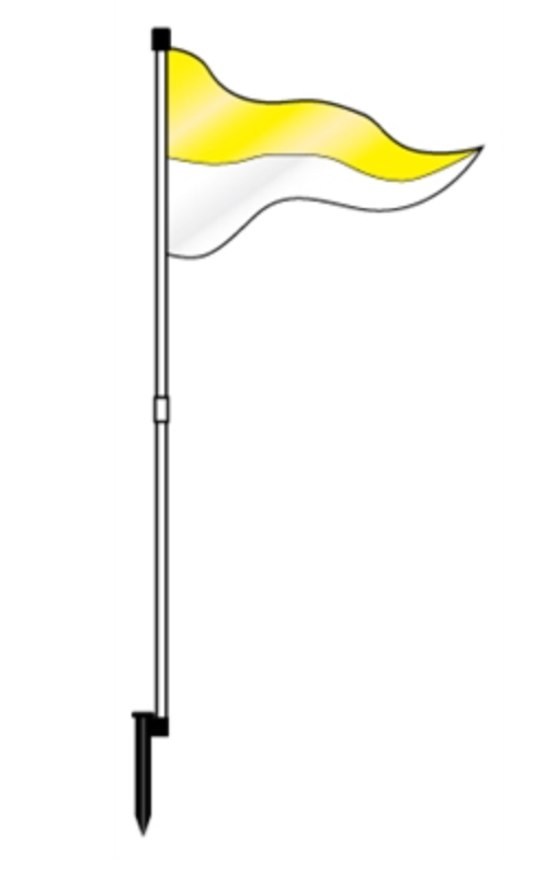 Flag PVC Pennant Flag 67" Two Panel Flag Yellow Top White Bottom (FLPYL)
