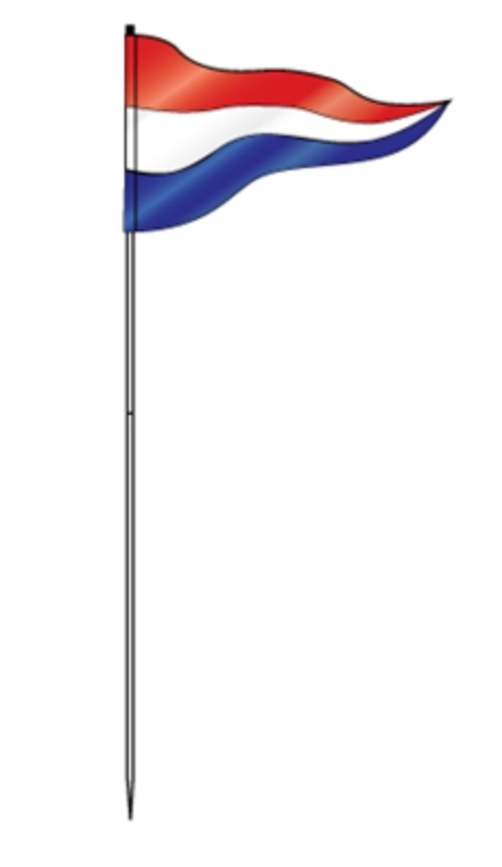 Flag Steel Pole 72" Red White Blue (FLSRB)
