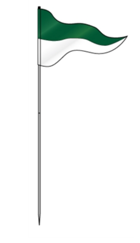 Flag Steel Pole 72" Two Panel Forest Green Top with White Bottom (FLSFO)
