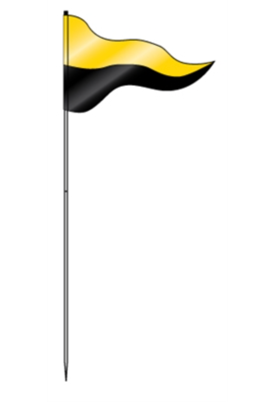 Flag Steel Pole 72" Two Panel Gold Top with Black Bottom (FLSGB)