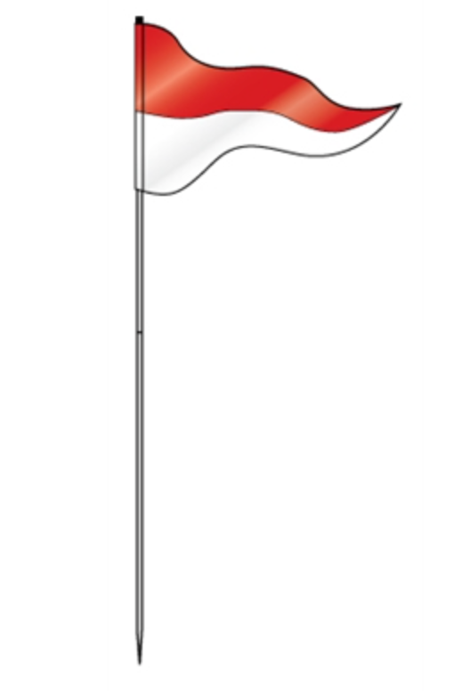 Flag Steel Pole 72" Two Panel Red Top with White Bottom (FLSRD)