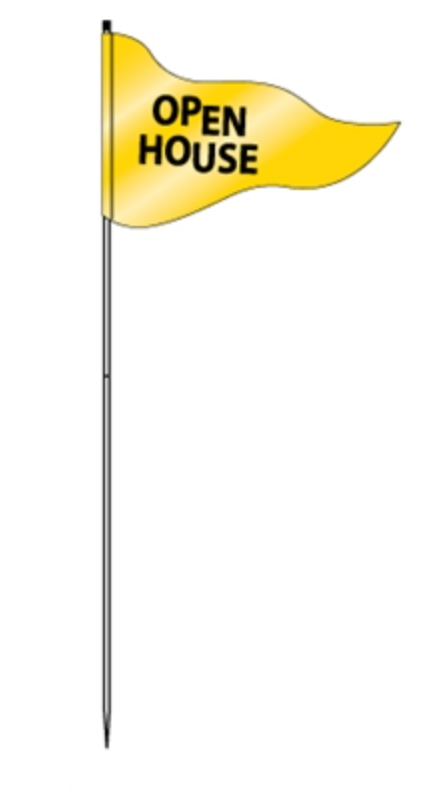 Flag With Logo Open House Steel Pole 72" Gold (FLSBG)