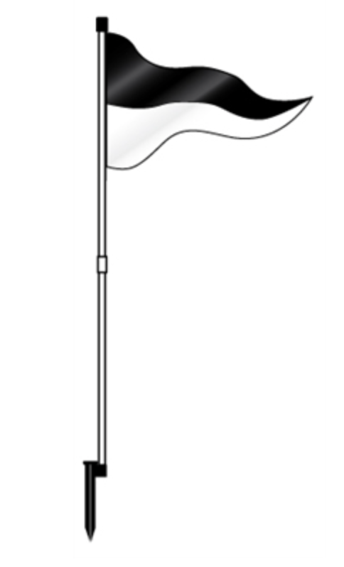 Flag PVC Pennant Flag 67" Two Panel Flag Black Top White Bottom (FL2BW)