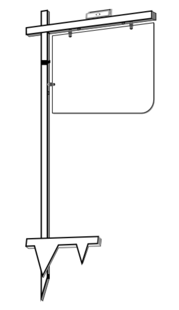 Sign Colonial Post White Metal (CYPW)