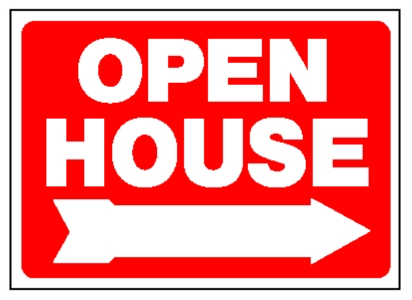 Sign Panel Open House - Red with Arrow 18'High X 24' Wide double sided corrugated(SCPOH)