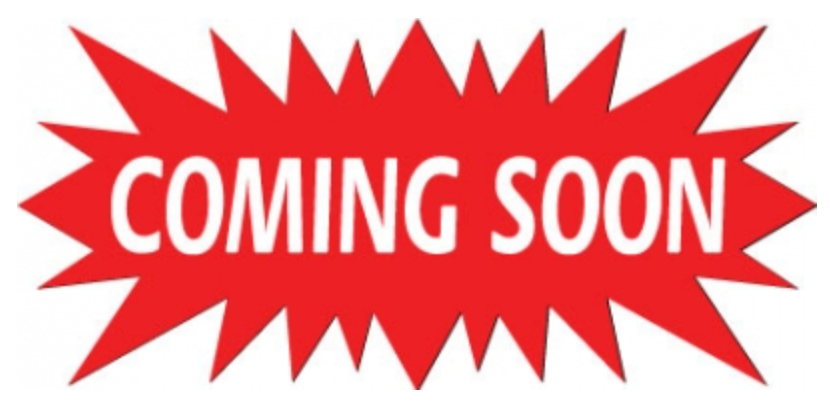 Sign Star Coming Soon Red 23 1/2"wide x 11-1/2"tall double sided corrugated 3 Hanging holes on the top and bottom (SSBCS)