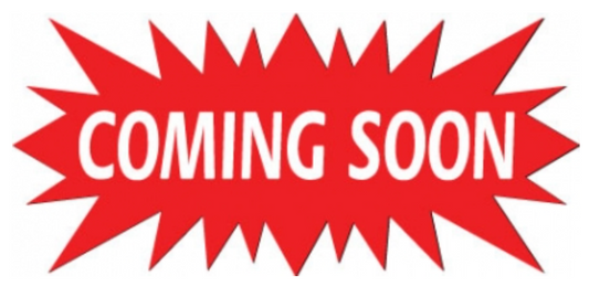Sign Star Coming Soon Red 23 1/2"wide  x  11-1/2"tall double sided corrugated 3 Hanging holes on the top and bottom (SSBCS)
