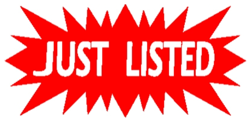 Sign Star Just Listed Red 23 1/2"wide x 11-1/2"tall double sided corrugated 3 Hanging holes on the top and bottom (SSJUS)