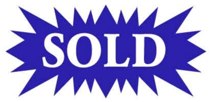Sign Star Sold Blue 23 1/2"wide x 11-1/2"tall double sided corrugated 3 Hanging holes on the top and bottom (SSBSB)