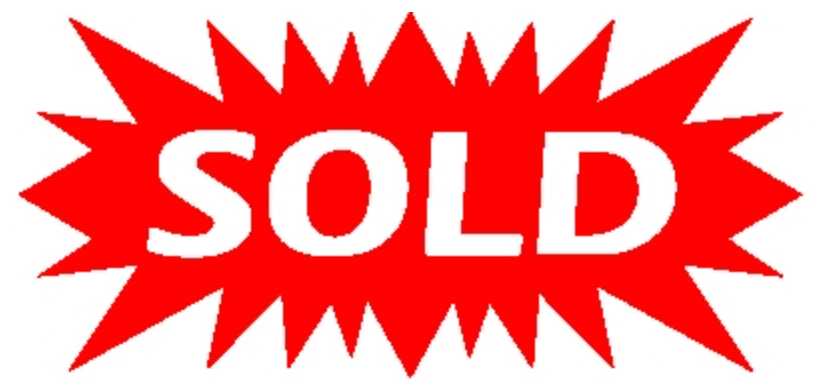 Sign Star Sold Red 23"wide x 11-1/2"tall double sided corrugated 3 Hanging holes on the top and bottom (SSBSD)