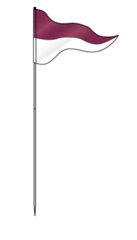 Flag Steel Pole 72" Two Panel Berry Top with White Bottom (FLSBW)