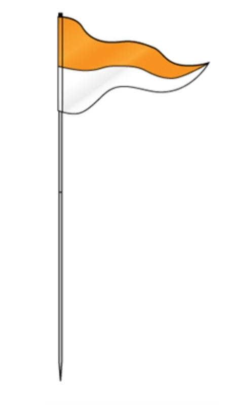 Flag Steel Pole 72" Two Panel Orange Top with White Bottom (FLSOR)