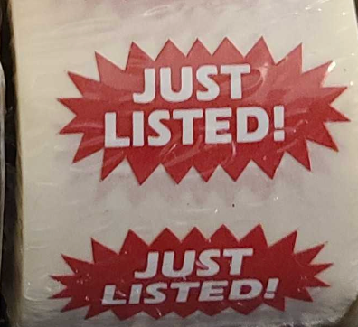 Sticker Starburst Just Listed Red 250 per Roll