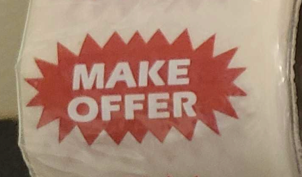 Sticker Starburst Make Offer Red 250 per Roll