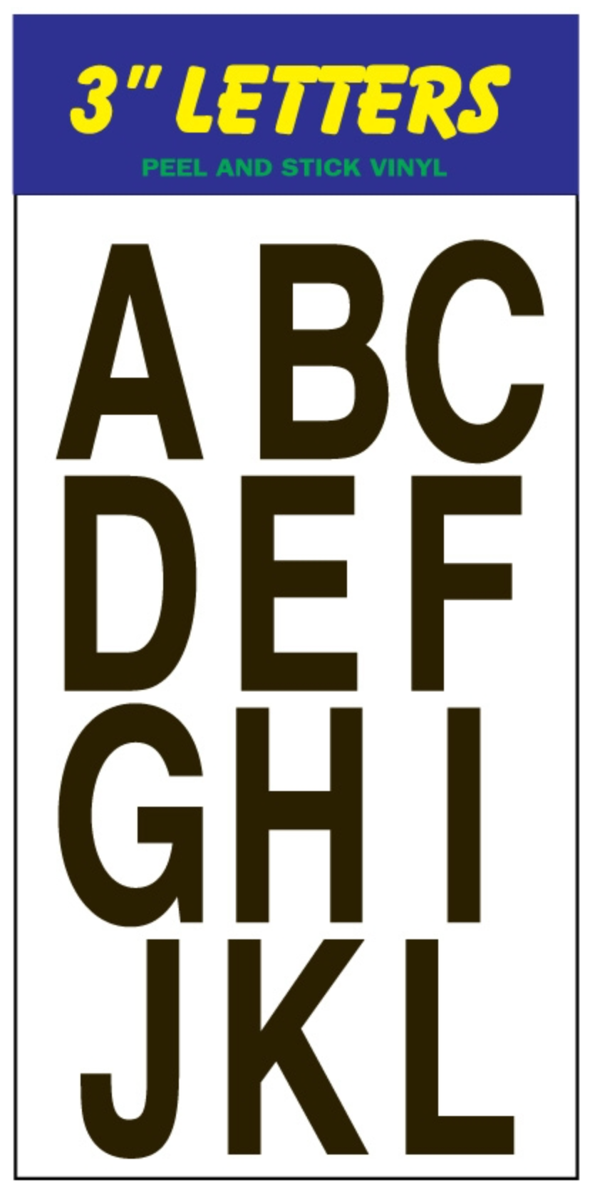 Vinyl 3 Inch Letter Decal/ Sticker Assorted Colors (VS3LR VS3LB)