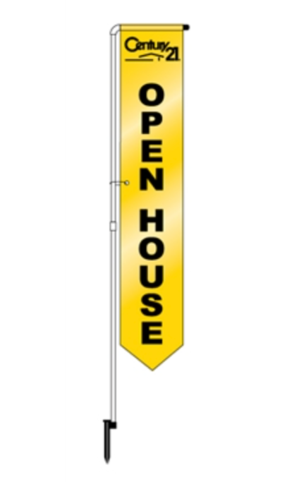 Yard Marker Office Century 21 Open House PVC 2 Side Nylon Yard Marker - 67" Tall (YMT21 YMG21 YMS21)