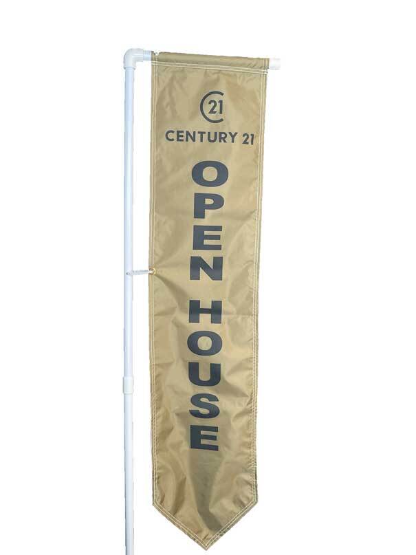 Yard Marker Office Century 21 Open House PVC 2 Side Nylon Yard Marker - 67" Tall (YMT21 YMG21 YMS21)