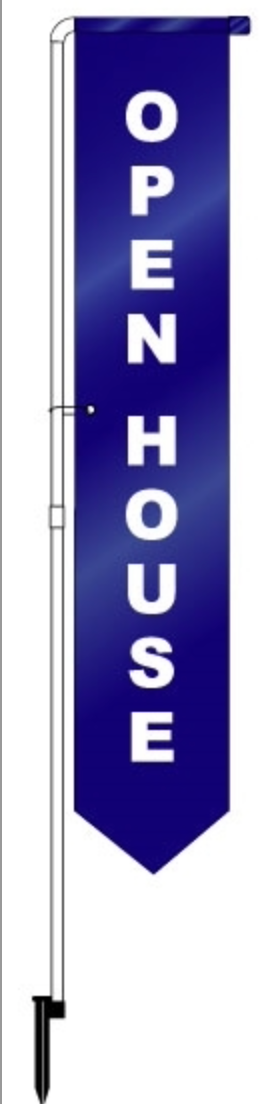 Yard Marker Open House PVC 2 Sided Nylon Yard Marker - 67" Tall Blue (YMOBL)