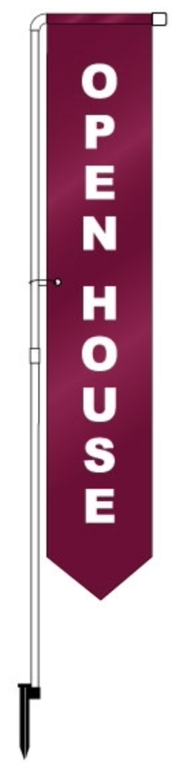 Yard Marker Open House PVC 2 Sided Nylon Yard Marker - 67" Tall Burgundy (YMOBE)