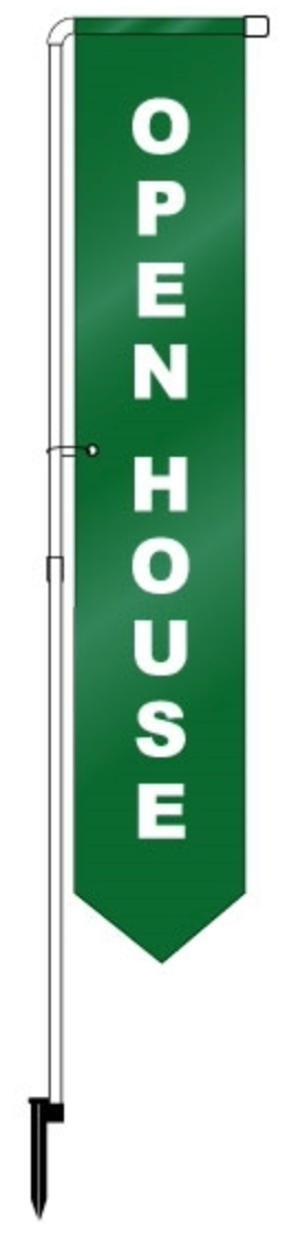 Yard Marker Open House PVC 2 Sided Nylon Yard Marker - 67" Tall Green (YMOGR)