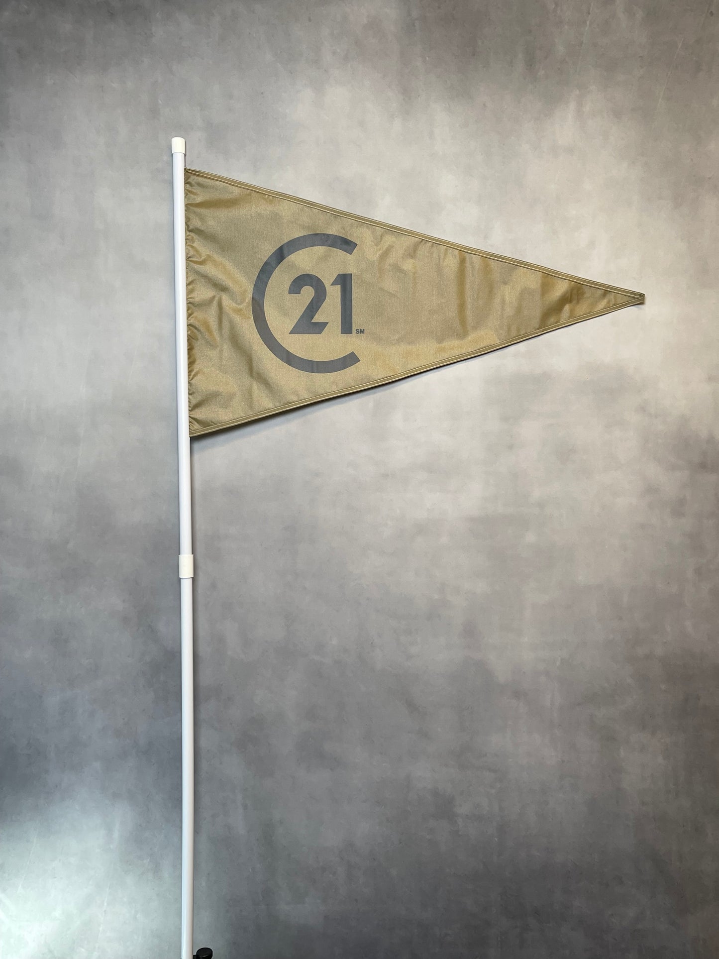 Flag PVC Pennant Flag 67" One Color Flag with Office Logo Century 21 Tan with Dark Gray Letters or Gold with Black Letters (F2C21 FTC21)